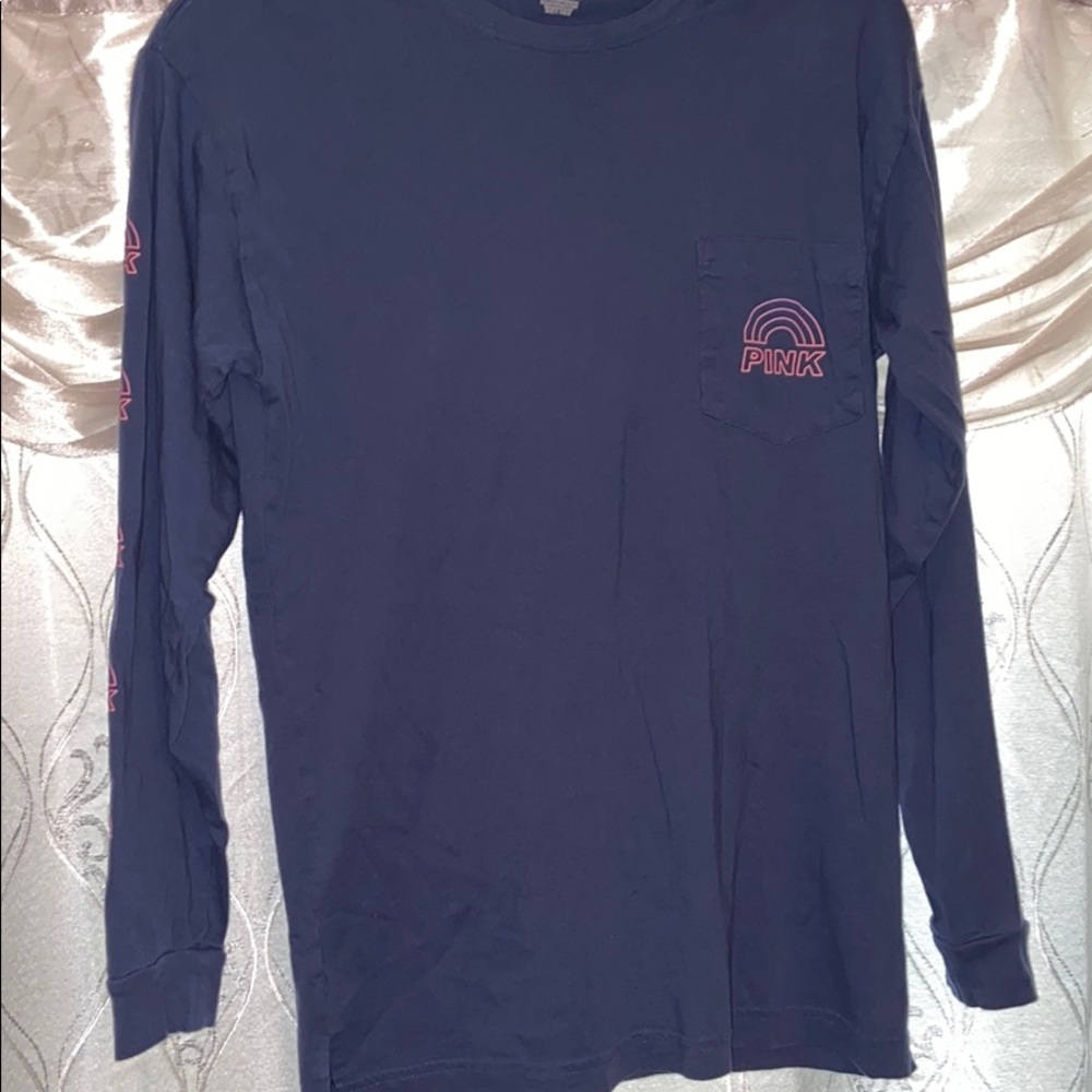 🌸EUC PINK round neck long sleeve tee